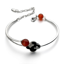 Cheap best product for import initial jewellery bracelet elegant red agate flower opening gold bracelet